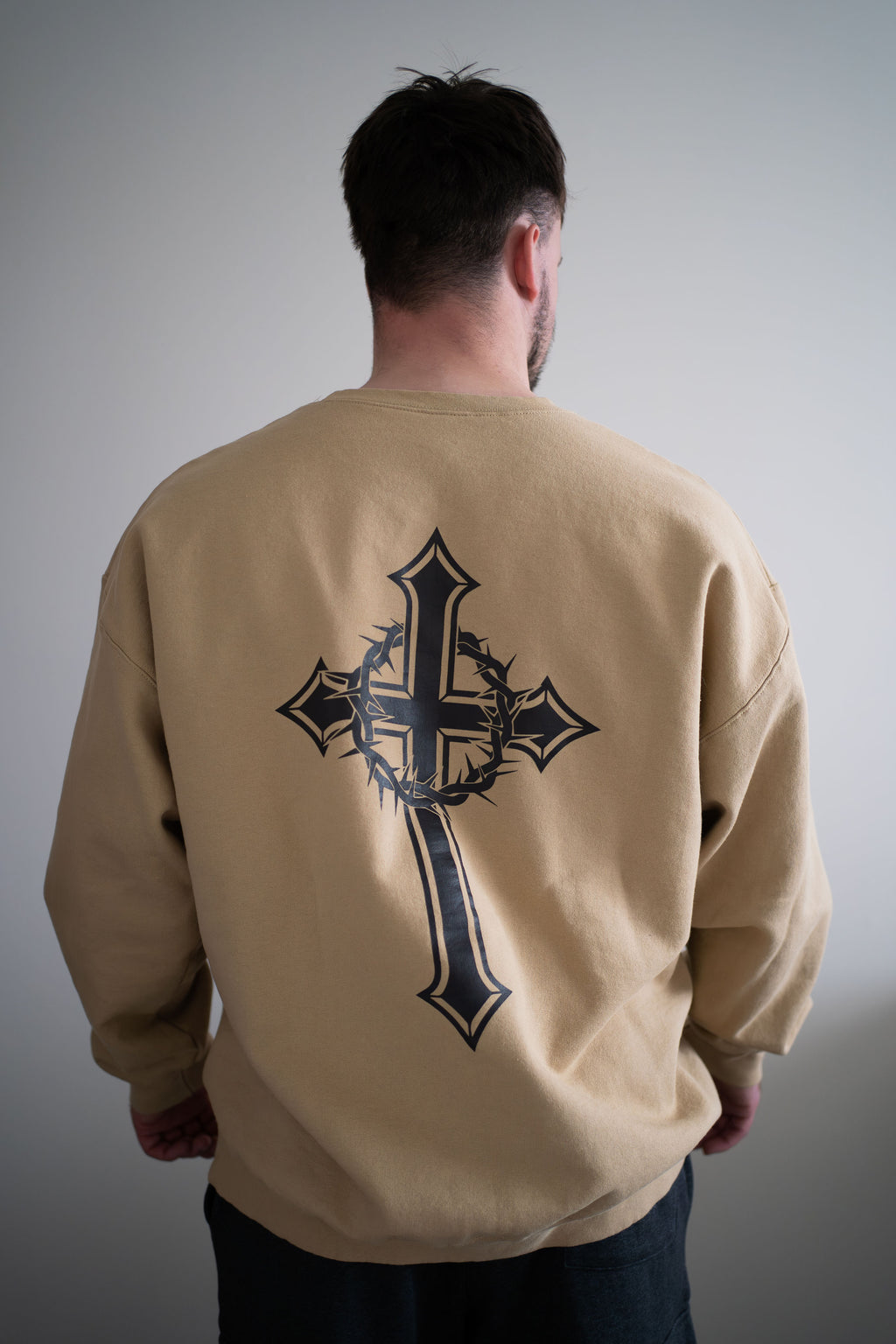 Unisex Tan Crewneck Sweater