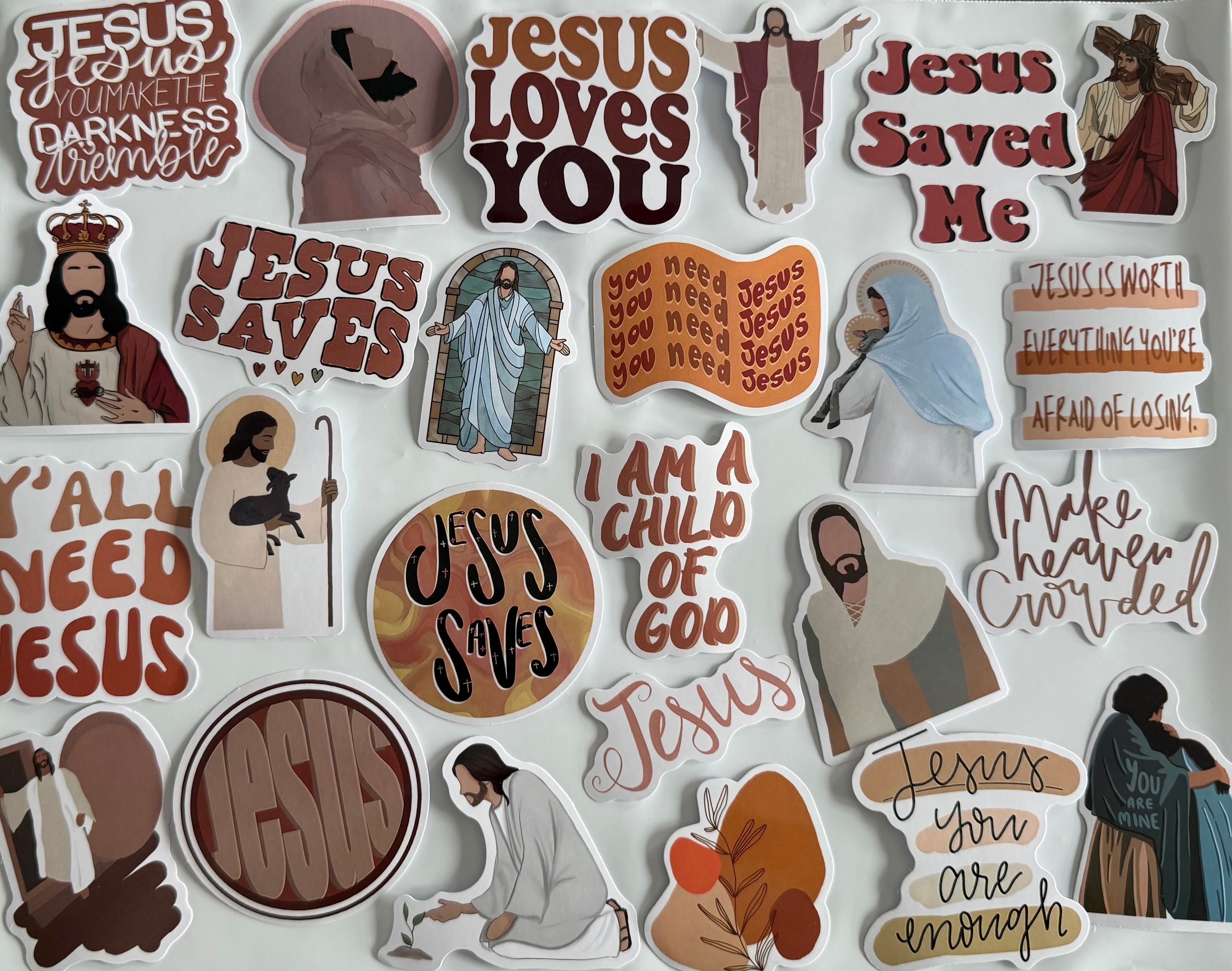 Assorted Christian Sticker pack.
