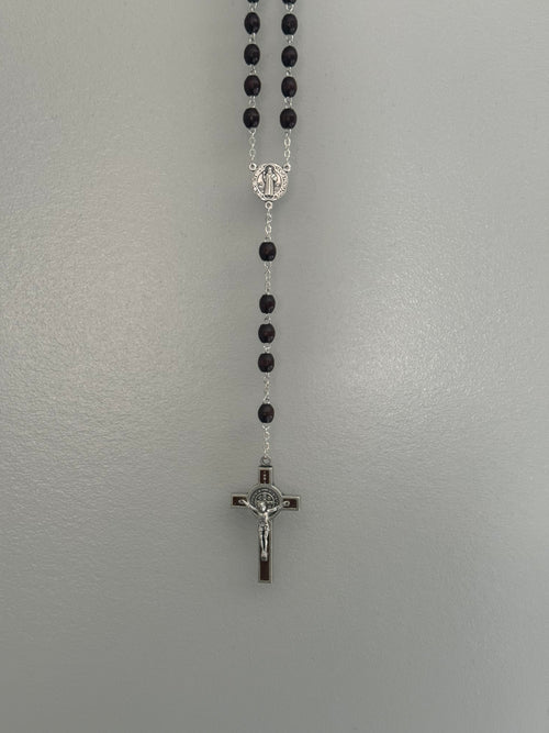 Brown Beaded St. Benedict Rosary