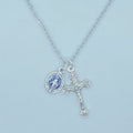 Crucifix with Enameled Miraculous Medal